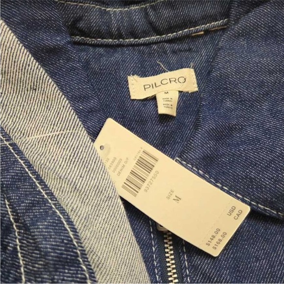 Anthropologie Dark Wash Denim Mini Shift Dress – Long Sleeve, NWT Size M - Picture 6 of 9